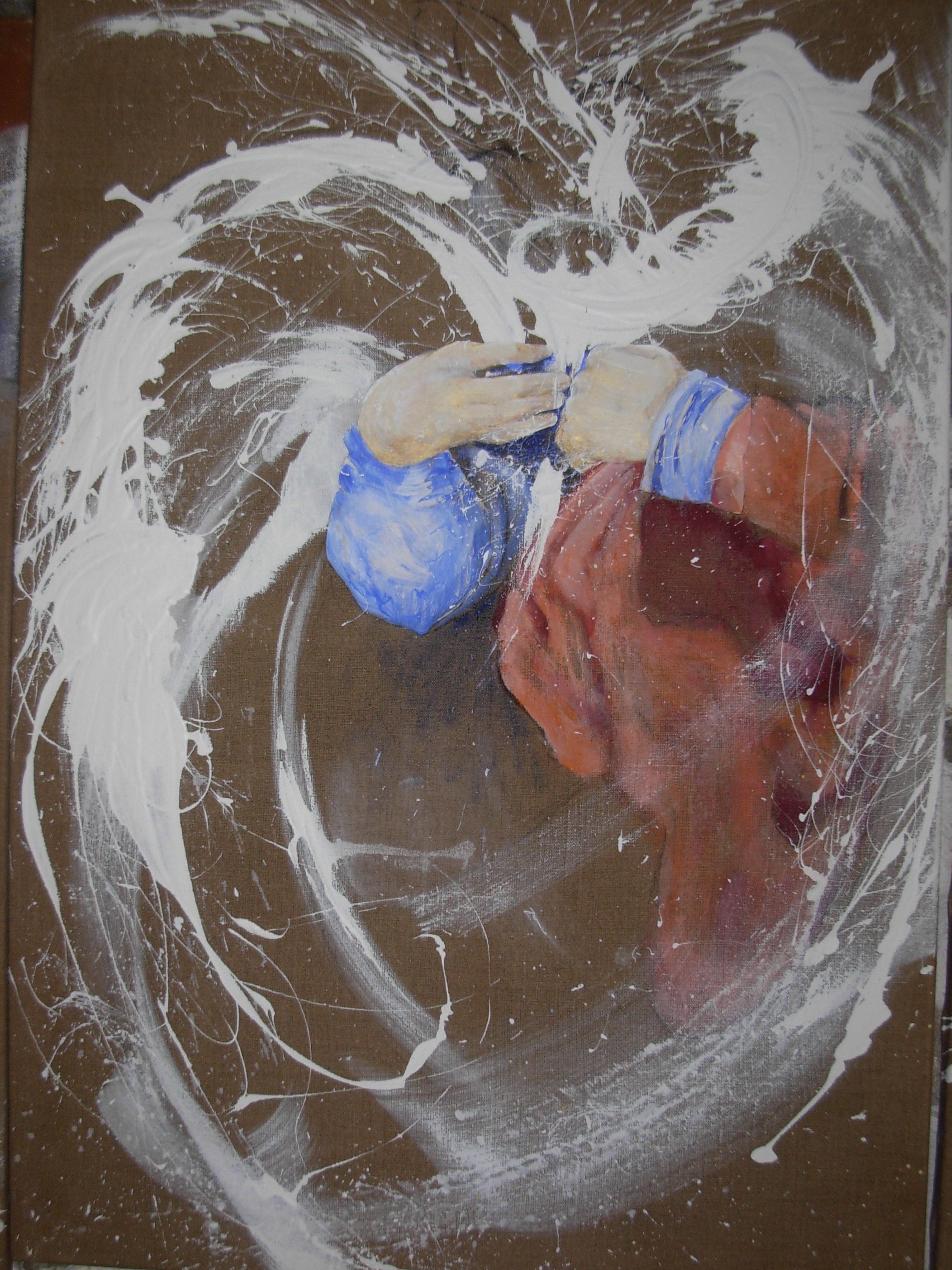 Studie Hände von Phillipus, 70 x 100, Acryl auf Leinen, 2008